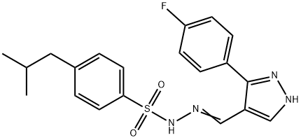 (Z)-N'-((3-(4-fluorophenyl)-1H-pyrazol-4-yl)methylene)-4-isobutylbenzenesulfonohydrazide Struktur