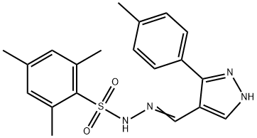 (E)-2,4,6-trimethyl-N'-((3-(p-tolyl)-1H-pyrazol-4-yl)methylene)benzenesulfonohydrazide Struktur