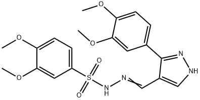 (Z)-N'-((3-(3,4-dimethoxyphenyl)-1H-pyrazol-4-yl)methylene)-3,4-dimethoxybenzenesulfonohydrazide Struktur