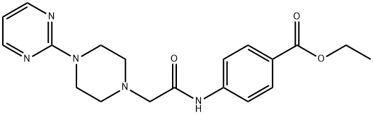 ethyl 4-(2-(4-(pyrimidin-2-yl)piperazin-1-yl)acetamido)benzoate Struktur