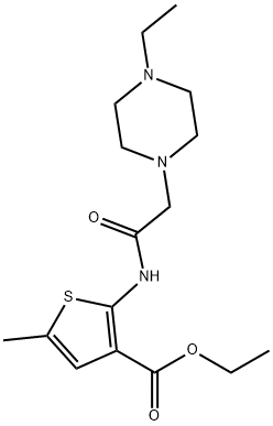 ethyl 2-(2-(4-ethylpiperazin-1-yl)acetamido)-5-methylthiophene-3-carboxylate Struktur