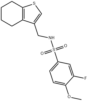 3-fluoro-4-methoxy-N-(4,5,6,7-tetrahydro-1-benzothiophen-3-ylmethyl)benzenesulfonamide Struktur