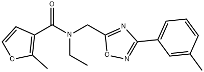 N-ethyl-2-methyl-N-{[3-(3-methylphenyl)-1,2,4-oxadiazol-5-yl]methyl}furan-3-carboxamide Struktur