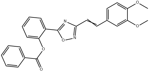 (E)-2-(3-(3,4-dimethoxystyryl)-1,2,4-oxadiazol-5-yl)phenyl benzoate Struktur