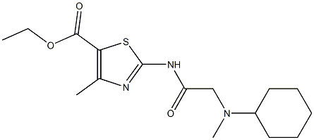 ethyl 2-(2-(cyclohexyl(methyl)amino)acetamido)-4-methylthiazole-5-carboxylate Struktur