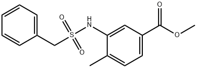 methyl 4-methyl-3-(phenylmethylsulfonamido)benzoate Struktur