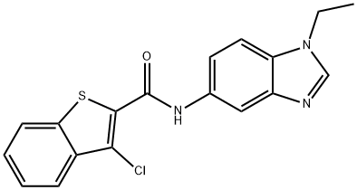 3-chloro-N-(1-ethyl-1H-benzimidazol-5-yl)-1-benzothiophene-2-carboxamide Struktur