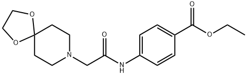 ethyl 4-(2-(1,4-dioxa-8-azaspiro[4.5]decan-8-yl)acetamido)benzoate Struktur