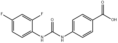 4-(3-(2,4-difluorophenyl)ureido)benzoic acid Struktur