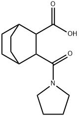 3-(pyrrolidine-1-carbonyl)bicyclo[2.2.2]octane-2-carboxylic acid Struktur