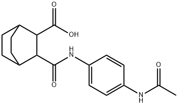 3-((4-acetamidophenyl)carbamoyl)bicyclo[2.2.2]octane-2-carboxylic acid Struktur