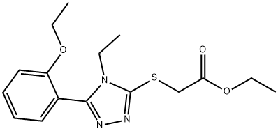 ethyl 2-((5-(2-ethoxyphenyl)-4-ethyl-4H-1,2,4-triazol-3-yl)thio)acetate Struktur