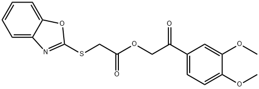 2-(3,4-dimethoxyphenyl)-2-oxoethyl (1,3-benzoxazol-2-ylsulfanyl)acetate Struktur