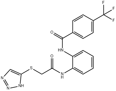 N-(2-{[(1H-1,2,3-triazol-5-ylsulfanyl)acetyl]amino}phenyl)-4-(trifluoromethyl)benzamide Struktur