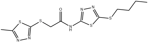 N-[5-(butylsulfanyl)-1,3,4-thiadiazol-2-yl]-2-[(5-methyl-1,3,4-thiadiazol-2-yl)sulfanyl]acetamide Struktur