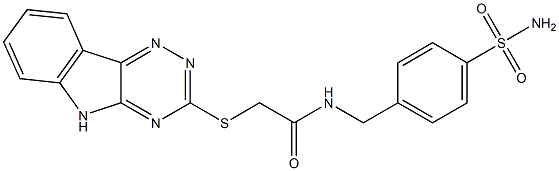 N-(4-sulfamoylbenzyl)-2-(5H-[1,2,4]triazino[5,6-b]indol-3-ylsulfanyl)acetamide Struktur