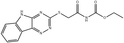 ethyl [(5H-[1,2,4]triazino[5,6-b]indol-3-ylsulfanyl)acetyl]carbamate Struktur