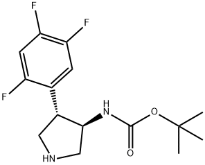 [(3R,4S)-4-(2,4,5-trifluorophenyl)pyrrolidin-3-yl]carbamic acid tert-butyl ester Struktur