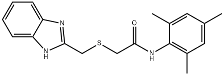 2-[(1H-benzimidazol-2-ylmethyl)sulfanyl]-N-mesitylacetamide Struktur