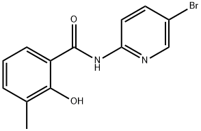 N-(5-bromo-2-pyridinyl)-2-hydroxy-3-methylbenzamide Struktur