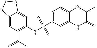 N-(6-acetyl-1,3-benzodioxol-5-yl)-2-methyl-3-oxo-3,4-dihydro-2H-1,4-benzoxazine-6-sulfonamide Structure