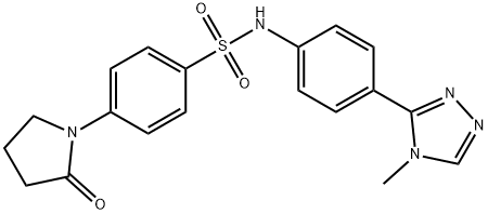 N-[4-(4-methyl-4H-1,2,4-triazol-3-yl)phenyl]-4-(2-oxo-1-pyrrolidinyl)benzenesulfonamide Struktur