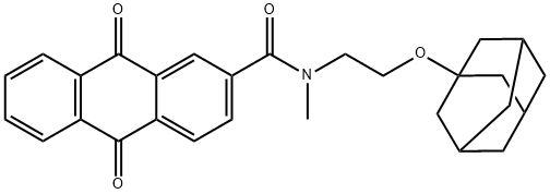 N-[2-(1-adamantyloxy)ethyl]-N-methyl-9,10-dioxo-9,10-dihydro-2-anthracenecarboxamide Struktur