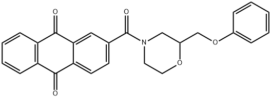 2-{[2-(phenoxymethyl)-4-morpholinyl]carbonyl}anthra-9,10-quinone Struktur