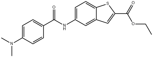 ethyl 5-{[4-(dimethylamino)benzoyl]amino}-1-benzothiophene-2-carboxylate Struktur