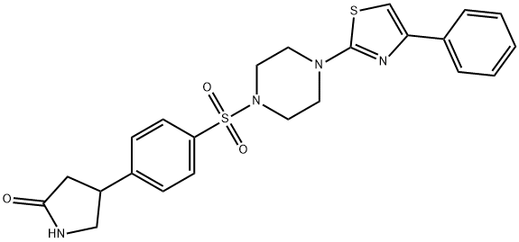 4-(4-{[4-(4-phenyl-1,3-thiazol-2-yl)-1-piperazinyl]sulfonyl}phenyl)-2-pyrrolidinone Struktur