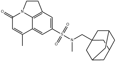 N-(1-adamantylmethyl)-N,6-dimethyl-4-oxo-1,2-dihydro-4H-pyrrolo[3,2,1-ij]quinoline-8-sulfonamide Struktur