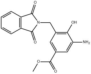 methyl 3-amino-5-((1,3-dioxoisoindolin-2-yl)methyl)-4-hydroxybenzoate Struktur