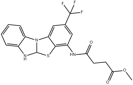 methyl 4-oxo-4-((2-(trifluoromethyl)-5a,6-dihydrobenzo[d]benzo[4,5]imidazo[2,1-b]thiazol-4-yl)amino)butanoate Struktur