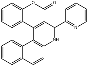 3-(pyridin-2-yl)-3,4-dihydro-2H-benzo[f]chromeno[3,4-c]quinolin-2-one Struktur