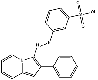 (E)-3-((2-phenylindolizin-3-yl)diazenyl)benzenesulfonic acid Struktur