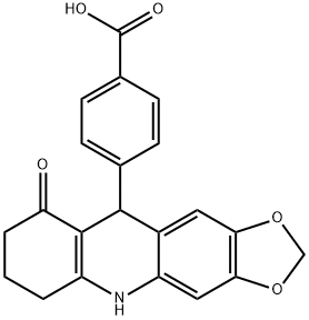 4-(9-oxo-5,6,7,8,9,10-hexahydro-[1,3]dioxolo[4,5-b]acridin-10-yl)benzoic acid Struktur