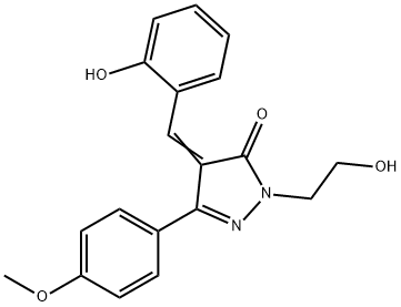 (Z)-4-(2-hydroxybenzylidene)-1-(2-hydroxyethyl)-3-(4-methoxyphenyl)-1H-pyrazol-5(4H)-one Struktur