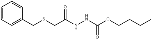 butyl 2-(2-(benzylthio)acetyl)hydrazinecarboxylate Struktur