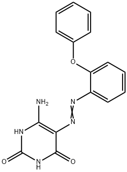 (E)-6-amino-5-((2-phenoxyphenyl)diazenyl)pyrimidine-2,4-diol Struktur