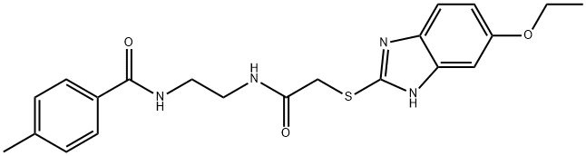 N-[2-({[(5-ethoxy-1H-benzimidazol-2-yl)sulfanyl]acetyl}amino)ethyl]-4-methylbenzamide Struktur