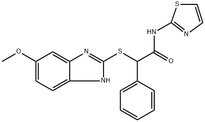 2-[(5-methoxy-1H-benzimidazol-2-yl)sulfanyl]-2-phenyl-N-(1,3-thiazol-2-yl)acetamide Struktur