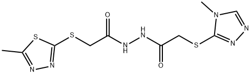 2-[(5-methyl-1,3,4-thiadiazol-2-yl)sulfanyl]-N'-{[(4-methyl-4H-1,2,4-triazol-3-yl)sulfanyl]acetyl}acetohydrazide Struktur