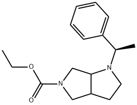 Ethyl 1-[(R)-1-Phenylethyl]hexahydropyrrolo[3,4-b]pyrrole-5(1H)-carboxylate Struktur