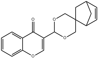 2'-(4-oxo-4H-chromen-3-yl)-spiro(bicyclo[2.2.1]hept-2-ene-6,5'-[1,3]dioxane) Struktur