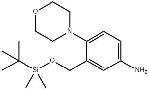 3-((tert-butyldimethylsilyloxy)methyl)-4-morpholinoaniline Struktur