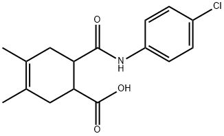 6-((4-chlorophenyl)carbamoyl)-3,4-dimethylcyclohex-3-enecarboxylic acid Struktur