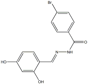 4-bromo-N'-(2,4-dihydroxybenzylidene)benzohydrazide Struktur