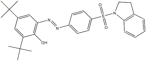 2,4-di-tert-butyl-6-{[4-(2,3-dihydro-1H-indol-1-ylsulfonyl)phenyl]diazenyl}phenol Struktur