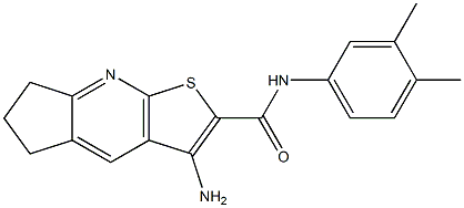 3-amino-N-(3,4-dimethylphenyl)-6,7-dihydro-5H-cyclopenta[b]thieno[3,2-e]pyridine-2-carboxamide Struktur