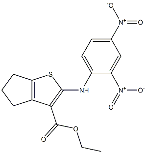 ethyl 2-[(2,4-dinitrophenyl)amino]-5,6-dihydro-4H-cyclopenta[b]thiophene-3-carboxylate Struktur